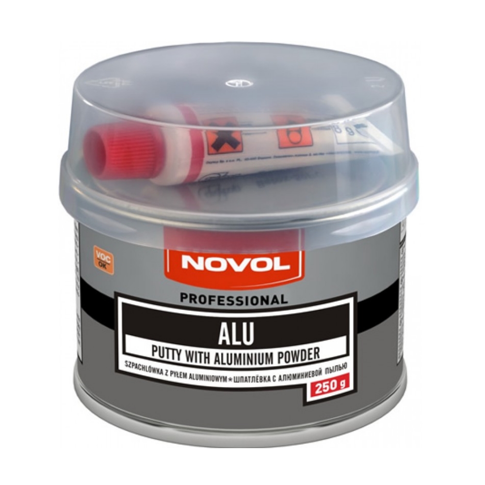 Шпатлёвка  NOVOL   ALU  алюм   0,25 кг. 24шт./кор.