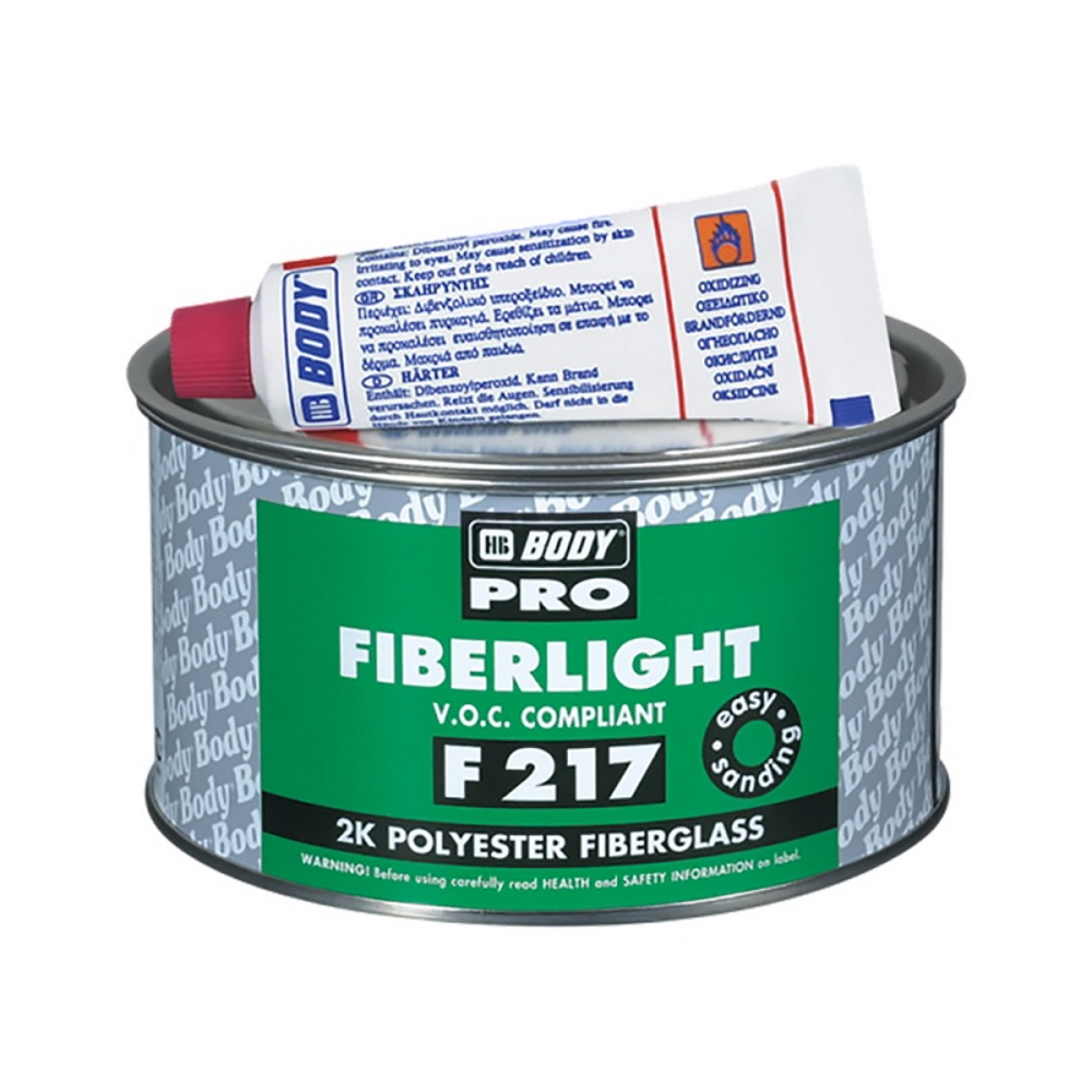 Шпатлевка BODY PRO F217 FiberLight облегченная со стекловолокном 0.5л.