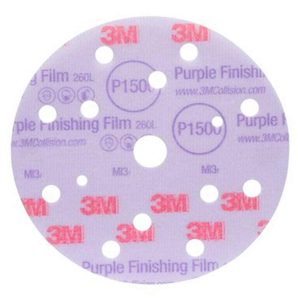 Абразивный круг 3М 260L Purple Disk, полировальный D150 P1000, 15 отверстий