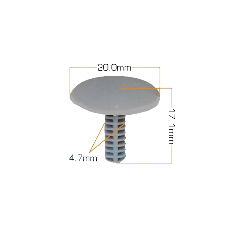 Клипса крепежная AS- 187 серая