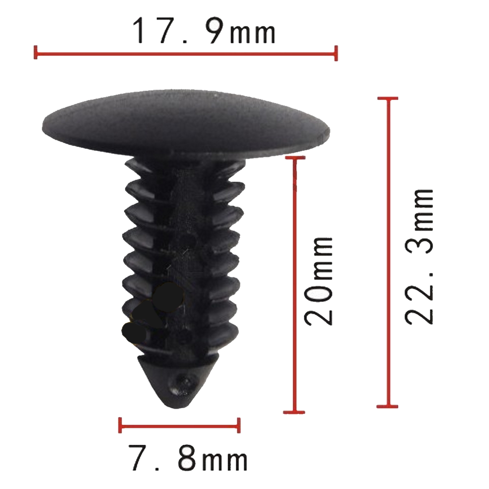 Клипса крепежная AS- 004 черная