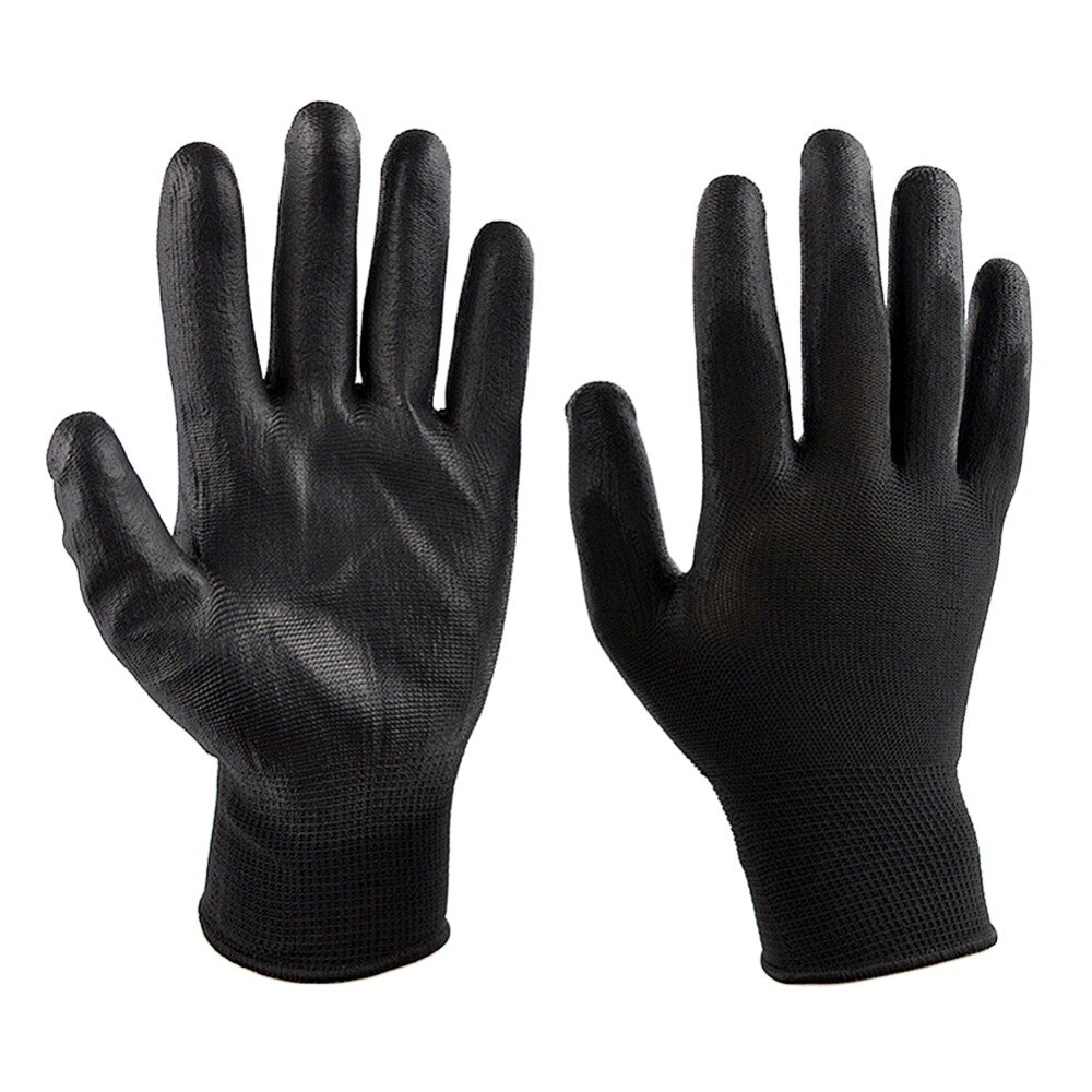 Перчатки AB, для механических работ с PU покрытием, чёрные, размер L