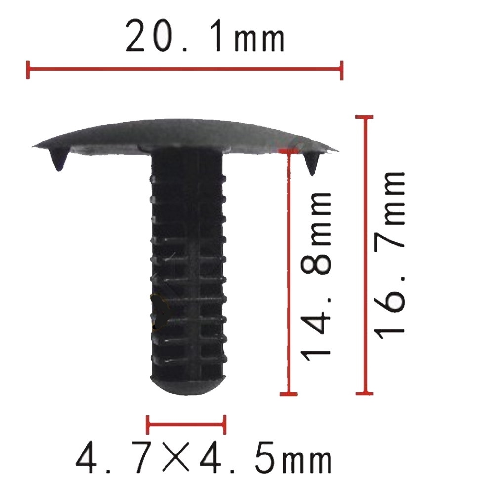 Клипса крепежная AS- 187 черная