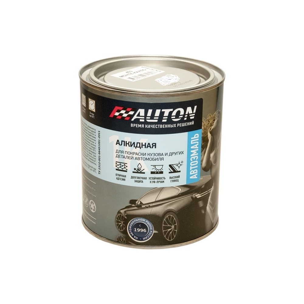 СЕРЕБРО  алкидная автоэмаль    AUTON, 0.8 л.