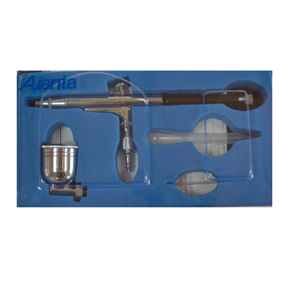 Аэрограф A-132  двойного действия, сопло 0,3мм, боковой бачок 7мл, давл. 1-3 атм.  NEW